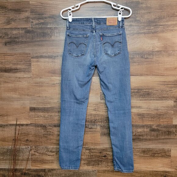 Levi's Jeans Sz 27 Low Rise 711 Skinny Medium Light Wash Stretch Denim Western - Picture 2 of 12